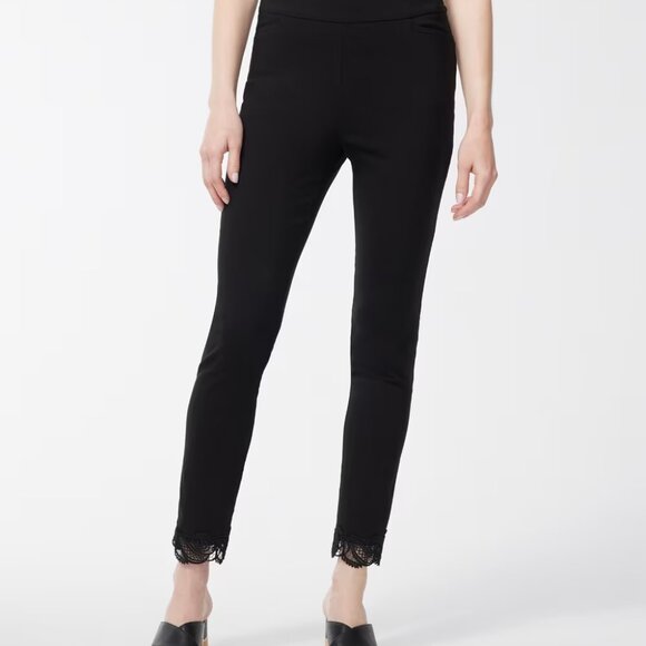 Chico's Brigitte Lace Trim Ankle Pants Black Size 1R/Size 8R - Picture 9 of 11